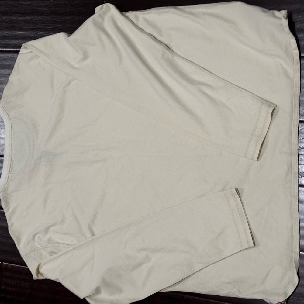 Classic Cream Henley Long-Sleeve Shirt - Picture 3 of 3